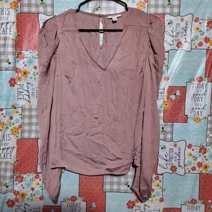 NWT BAR lll PINK LONG SLEEVE V NECK TOP